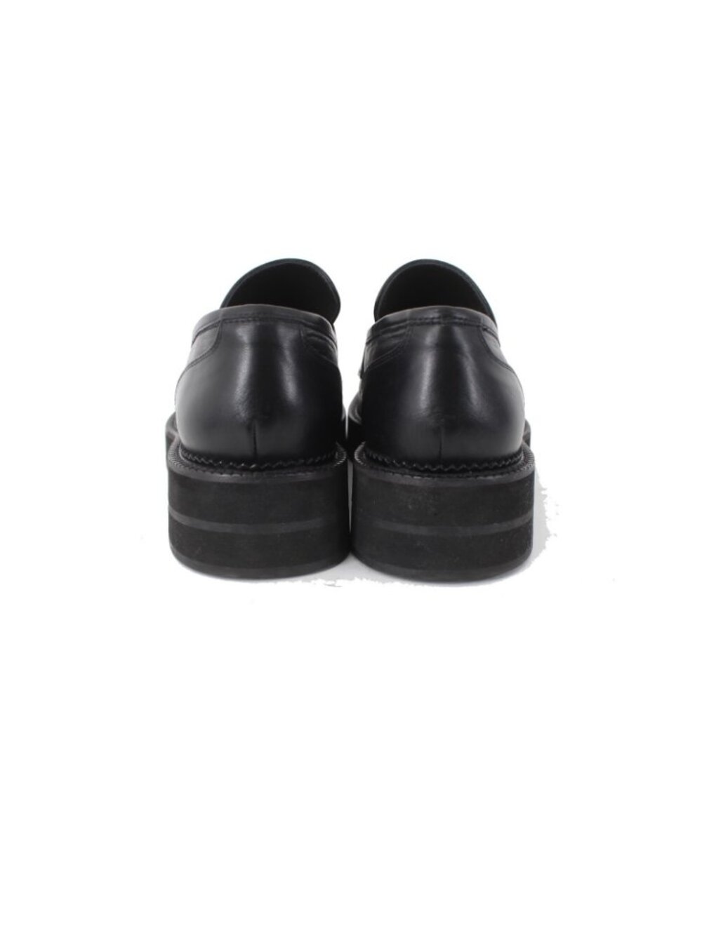 Maguire Flats Sz 40 Black Slip On Squared Moc Toe Leather 1.5" Loafer Flat - Picture 3 of 8